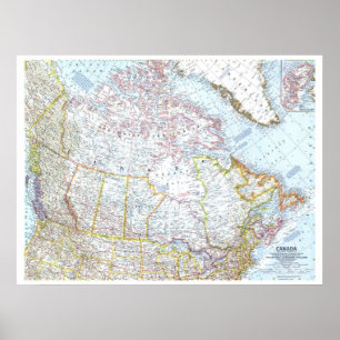 Póster " Canadá: MAP clásico de 1961 ...