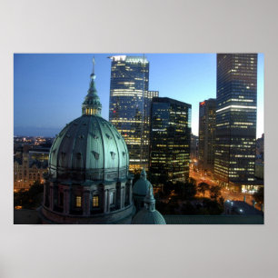 Póster Canadá, Quebec, Montreal. Centro de Montreal,