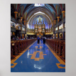 Póster Canadá, Quebec, Montreal. Interior de Notre 3