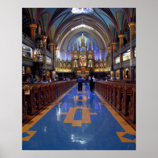 Póster Canadá, Quebec, Montreal. Interior de Notre 3 (Frente)