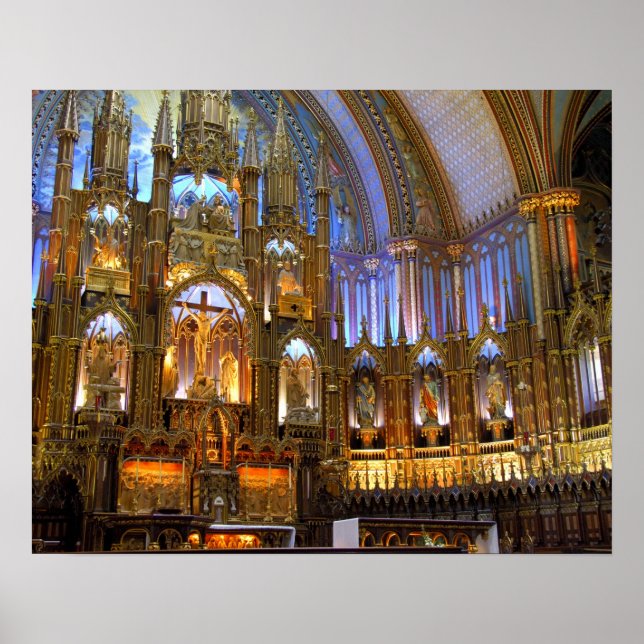 Póster Canada,  Quebec,  Montreal. Interior of Notre (Frente)