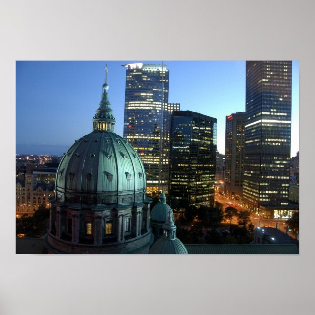 Póster Canadá, Quebec, Montreal. Montreal downtown, (Frente)