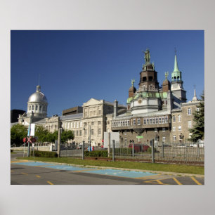 Póster Canadá, Quebec, Montreal. Viejo Montreal