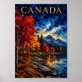 Póster Canada: Radiant Autumn Mountains Art Souvenir