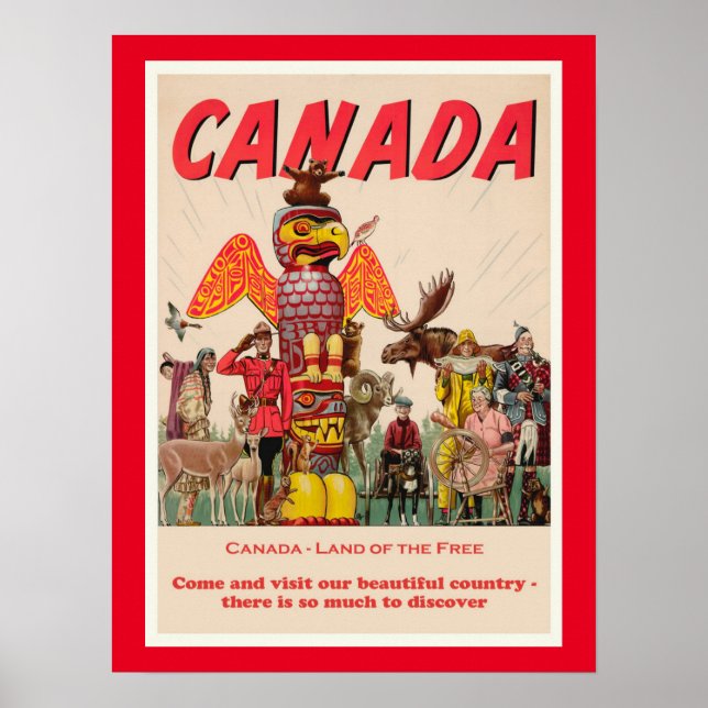 Póster Canadá, viaje vintage (Frente)
