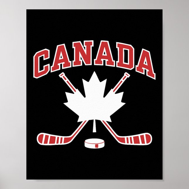 Póster Canadian Flag Maple Leaf Hockey Canada Day Men Wom (Frente)