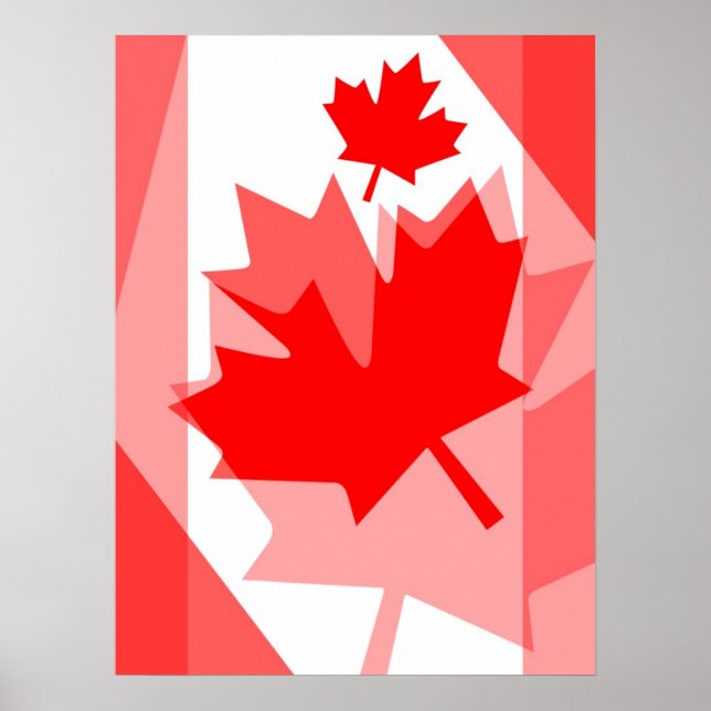 Póster Canadian red Maple Leaf Layered Style CANADA (Frente)