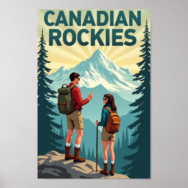 Póster Canadian Rockies: A Retro Escape (Frente)