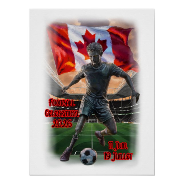 Póster Canadian Statue Celebrates Football on a (Anverso)