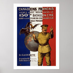 Póster Canadiens Francais (blanco)