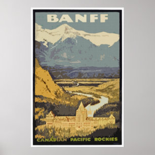 Póster Canadiense Rockies de Banff del poster del viaje