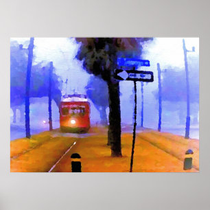 Póster Canal-Cementerios, Streetcar en la mañana de las n