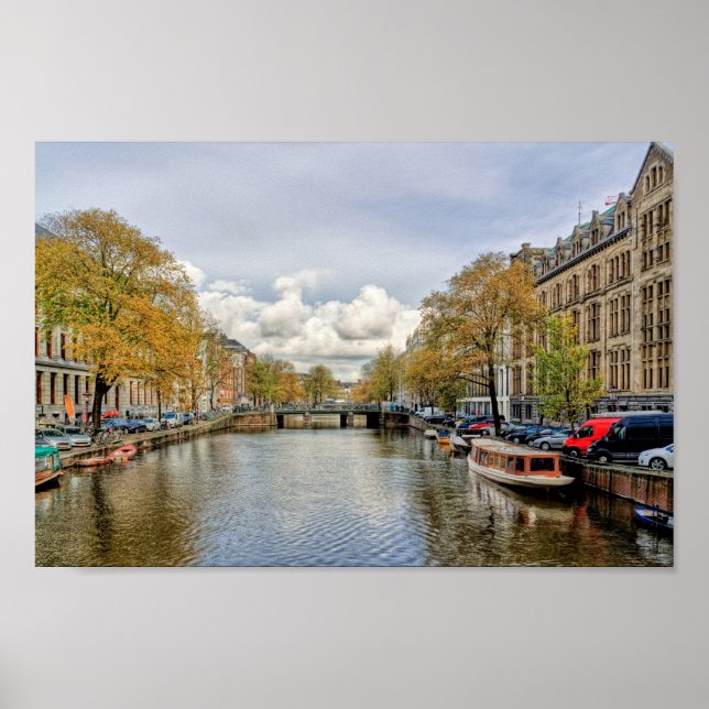Póster Canal de agua de Ámsterdam (Frente)