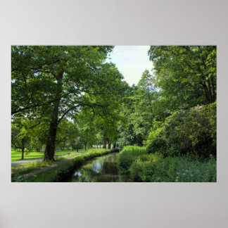 Póster Canal de alimentación de Dock, Bute Park, Cardiff,