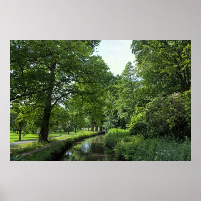 Póster Canal de alimentación de Dock, Bute Park, Cardiff, (Frente)