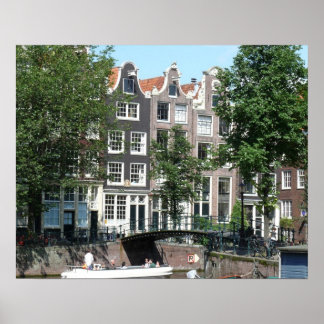 Póster Canal de Amsterdam Brouwersgracht