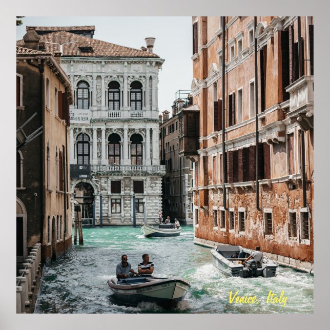 Póster Canal de Barco de Venecia (Frente)