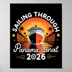 Póster Canal de Panamá retro 2026 vía marítima de Panamá