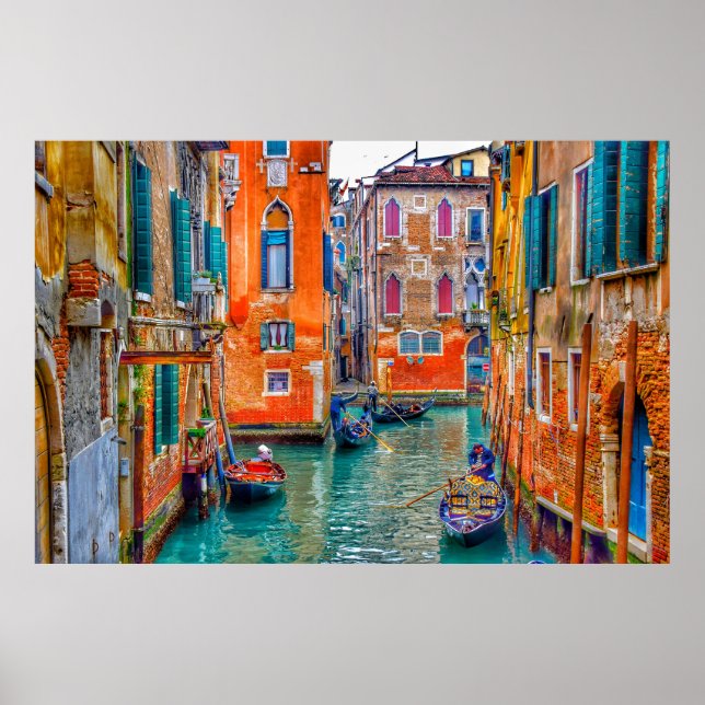 PÓSTER CANAL DE VENECIA COLORIDA, ITALIA (Frente)