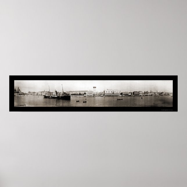 Póster Canal de Venecia Italia Foto 1909 (Frente)