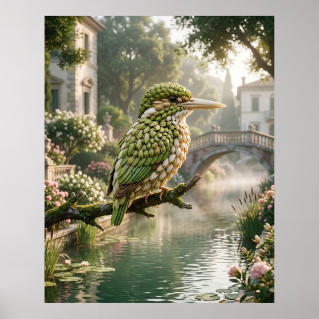 Póster Canal del Martín Pescador Pistacho (Frente)