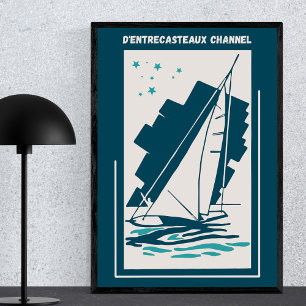Póster Canal D'entrecasteaux, Australia - Vintage Sail