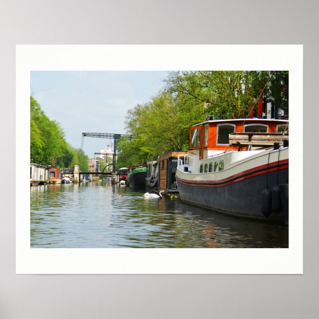 Póster Canal en Ámsterdam (Frente)
