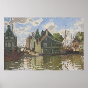 Póster Canal en Zaandam Paisaje Vintage