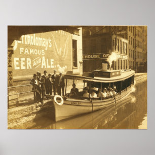 Póster Canal Erie en el St del intercambio en el downtonw