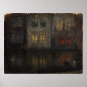 Póster Canal lateral negro y rojo de Whistler Holanda