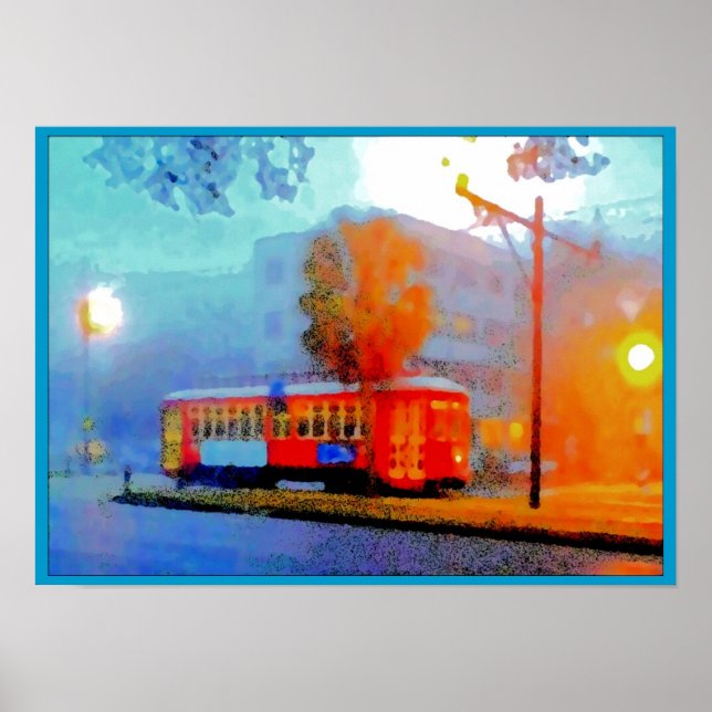 Póster Canal Streetcar, puentes en la niebla (Frente)