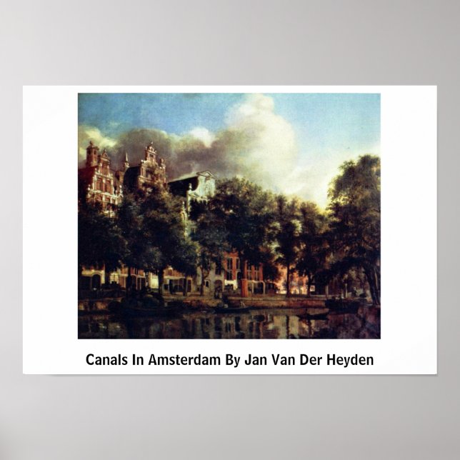 Póster Canales De Amsterdam Por Jan Van Der Heyden (Frente)