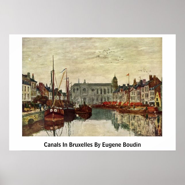 Póster Canales De Bruselas Por Eugene Boudin (Frente)