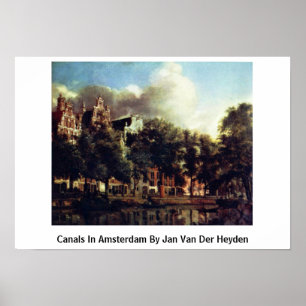 Póster Canales en Amsterdam en enero Van Der Heyden