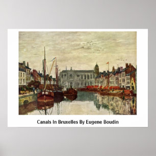 Póster Canales en Bruselas de Eugene Boudin