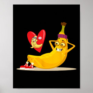 Póster Canales graciosos de fruta haciendo una sentada pa