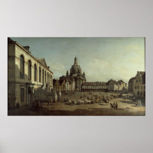 Póster Canaletto - View of the Neumarkt in Dresden