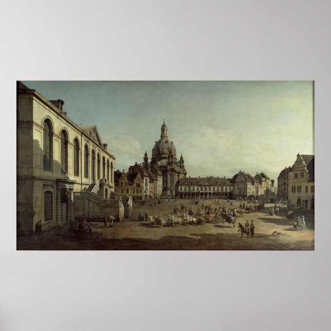Póster Canaletto - View of the Neumarkt in Dresden (Frente)