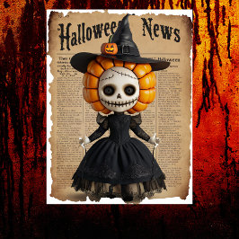 Póster Canalla Gorra de periódico de Halloween de Voodoo