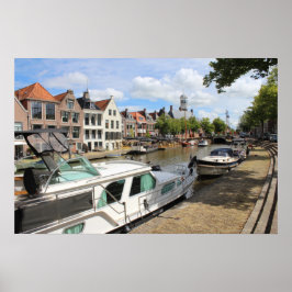 Póster Canalside View, Dokkum, Países Bajos