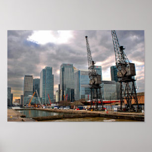 Póster Canary Wharf London Docklands Inglaterra Reino Uni