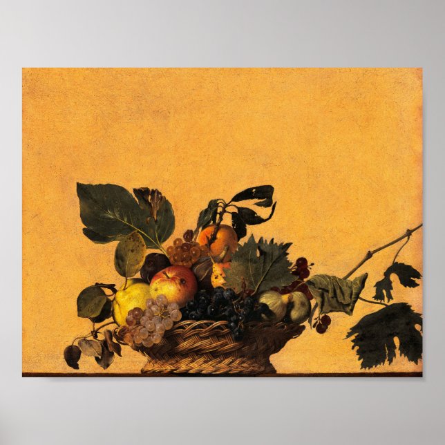 Póster Canasta de Fruta, Canestra de Frutta, por Caravagg (Frente)