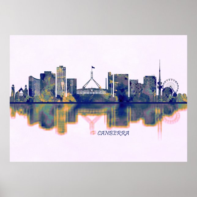 Póster Canberra Skyline (Frente)