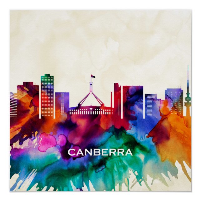 Póster Canberra Skyline (Anverso)
