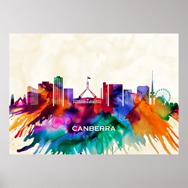 Póster Canberra Skyline (Frente)