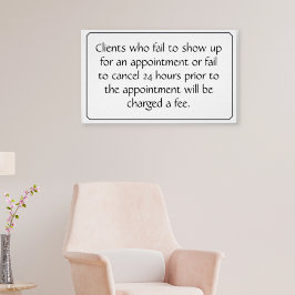 Póster Cancellation policy poster for salon or spa