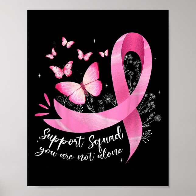 Póster Cáncer Apoyo Escuadrón Concienciación Cinta Rosa B (Frente)