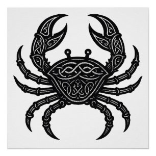 Póster Cáncer — Cangrejo Zodiaco de Tinta Embrujada