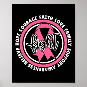 Póster Cáncer Cinta rosa Cinta rosa Cáncer de Mama Guerre