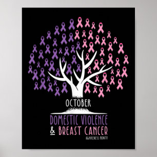 Póster Cáncer De Árbol De Cinta Y Violencia Doméstica
